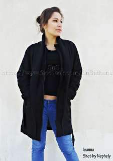 Womens lovely casual only black coat Joakina by Skunkfunk  