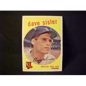  Dave Sisler Boston Red Sox #384 1959 Topps Autographed 