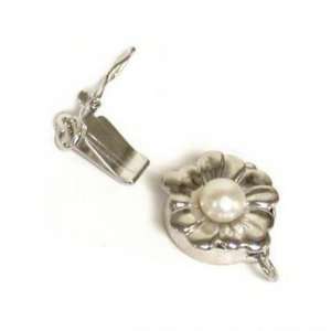    14K White Gold Cultured Pearl Pendant Clasps