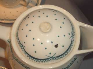 Vintage Gray’s Pottery Demitasse Saucers, Cups, Pot Set  