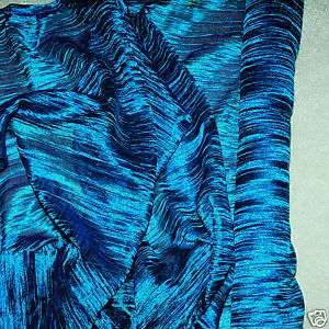 CRUSHED ORGANZA SHEER FABRIC TURQUOISE 45 BY THE YARD  