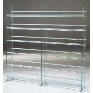  TransDeco Clear Tempered Glass Multimedia Storage Rack 