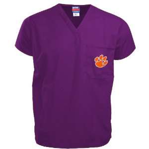  NCAA Clemson Tigers Purple Scrub Top