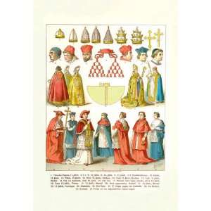  French Clergy Headwear and Vestments 12x18 Giclee on 