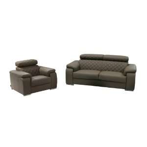   Sofa, Chair 2 Piece Mink Brown Click Clack Headrests