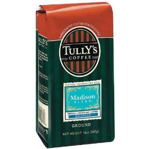Tullys Coffee Madison GROUND, 12 Ounce Bag  Grocery 