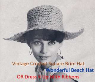 VTG Crochet Hat Ladies Pattern LADIES HAT VTg1967 #CR76  