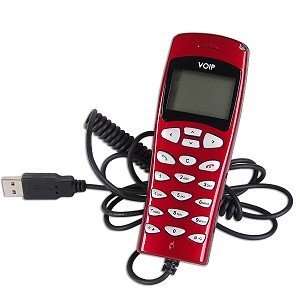  VoIP/Skype USB Phone with LCD Display (Red) Electronics