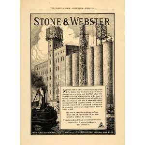  1919 Ad Stone Webster Construction Factory River Boat 