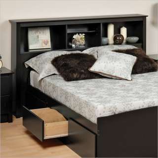 Prepac Sonoma Black Wood Platform Storage Bed 3 PC Bedroom Set  