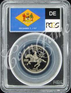 1999 S (clad) Delaware 25c PCGS PR70DCAM Flag Label  