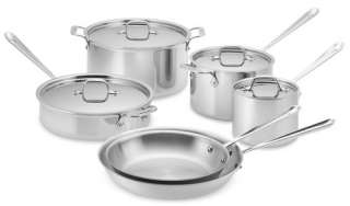 New. All Clad Tri Ply Stainless Steel 10 Piece Cookware Set  