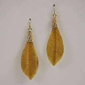  Sista Jewelry Gold Epoxy Leaf Dangle Fish Hook Earring Set 