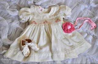 Beautiful heirloom quality dress with matching shoes and handmade 