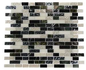 Sicily Series 1/2 X Random Glass and Marble Mosaic Tiles Backsplash 
