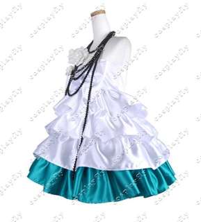 Vocaloid Miku White Dress Camellia Cosplay Costume  