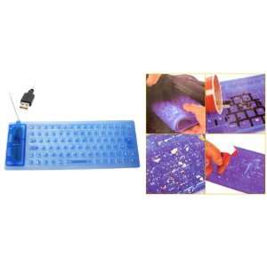   Gino Portable Blue Silicone Skin Keyboard for PC Laptop Electronics