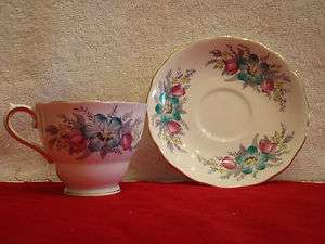 Vintage COLCLOUGH CHINA Floral Cup & Saucer England **  