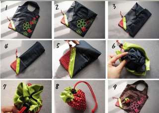 10 new Strawberry Nylon Foldable Reusable Shopping Bags  