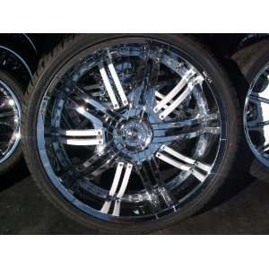  26 Starr Sidious Chrome and White Rims and Tires 