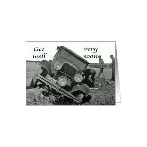  Get well very soon, old car, vintage, humor Card Health 