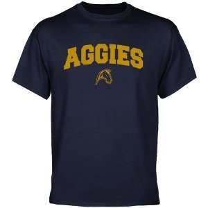 NCAA UC Davis Aggies Navy Blue Logo Arch T shirt  Sports 