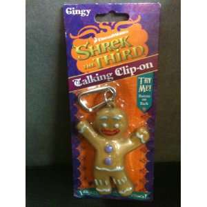  Shrek 3 Gingy Gingerbread Clip On Talking Keychain Toys 