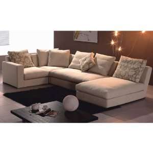  Tosh Furniture Cream Fabric Sectional Sofa