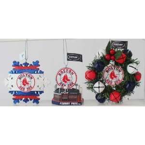  3 Pack Ornaments Red Sox
