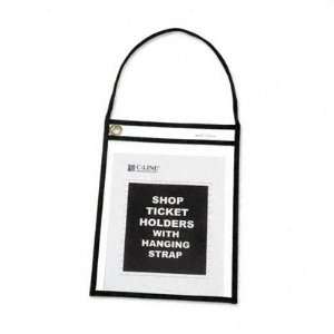  Shop Ticket Holders, 9 x 12, Clear with Black Stitching 