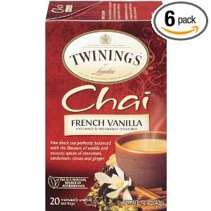 Twinings French Vanilla Chai, 20 Count Bags (Pack of 6)  