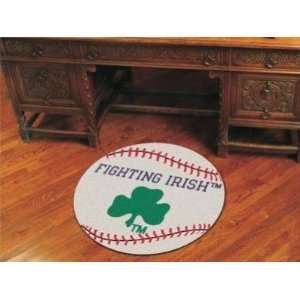  Notre Dame Fighting Irish Logo Baseball Shaped Area Rug 