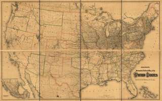 Coltons US Railroad Train map 1882  