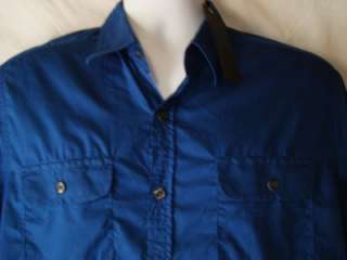 Mens NWT Kenneth Cole Blue Cotton Shirt Size Medium  