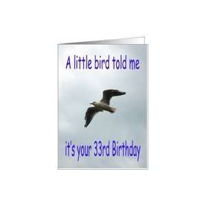  Happy 33rd Birthday Flying Seagull bird Card Toys & Games