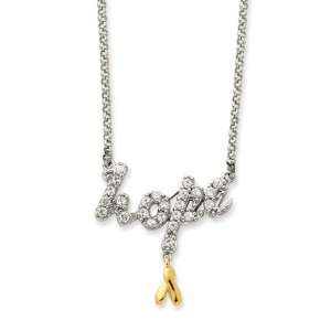  16in Sterling Silver & Vermeil CZ Hope Necklace Jewelry