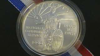 1996 BU National Community Service Commemorative Silver Dollar 