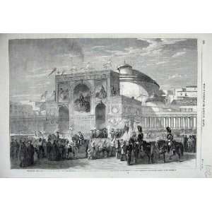   1860 Triumphal Arch Naples Victor Emmanuel Musicians
