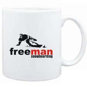  Mug White  FREE MAN  Snowboarding  Sports Sports 