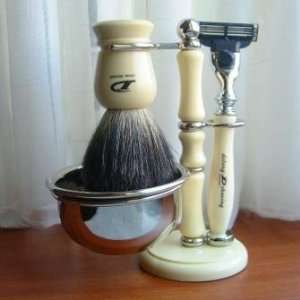 com De Long Razor Set Razors + Badger Brush + Shaving Stand + Shaving 