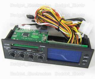 25 LCD Panel PC Fan Speed Controller CPU Temp 4 Sensors +ESATA Card 