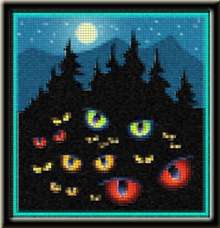 HALLOWEEN FOREST WITH EYES  Cross Stitch Pattern/Kit  