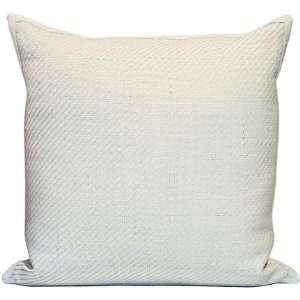  Lance Wovens Denim White Leather Pillow