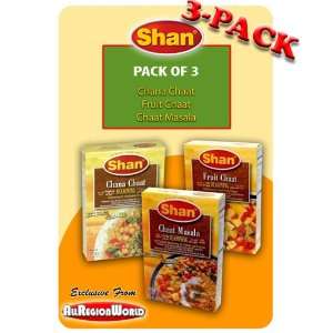 Shan Chaat Special Pack Masala Seasoning 1.75oz., 50g (3 Pack) Fruit 