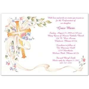  Cross and Flowers Confirmation Invitations Health 