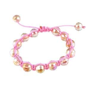   Pink Iridescent Shamballa Style Bracelet Stackable Bracelets Jewelry