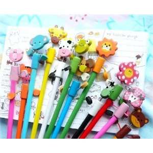  12x Cute Wooden Cartoon Animal Pencil Gift for Children 
