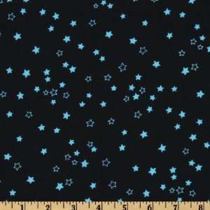  44 Wide Party Time Evening Stars Black/Azure Fabric By 