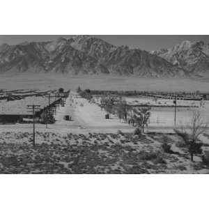   Poster, Manzanar Relocation Center from tower   20x30