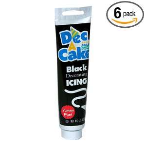 Dec A Cake Black Icing, 4.25 Ounce Tube (Pack Of 6)  